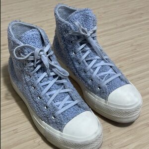 Converse Women's Textured Blue High-Tops